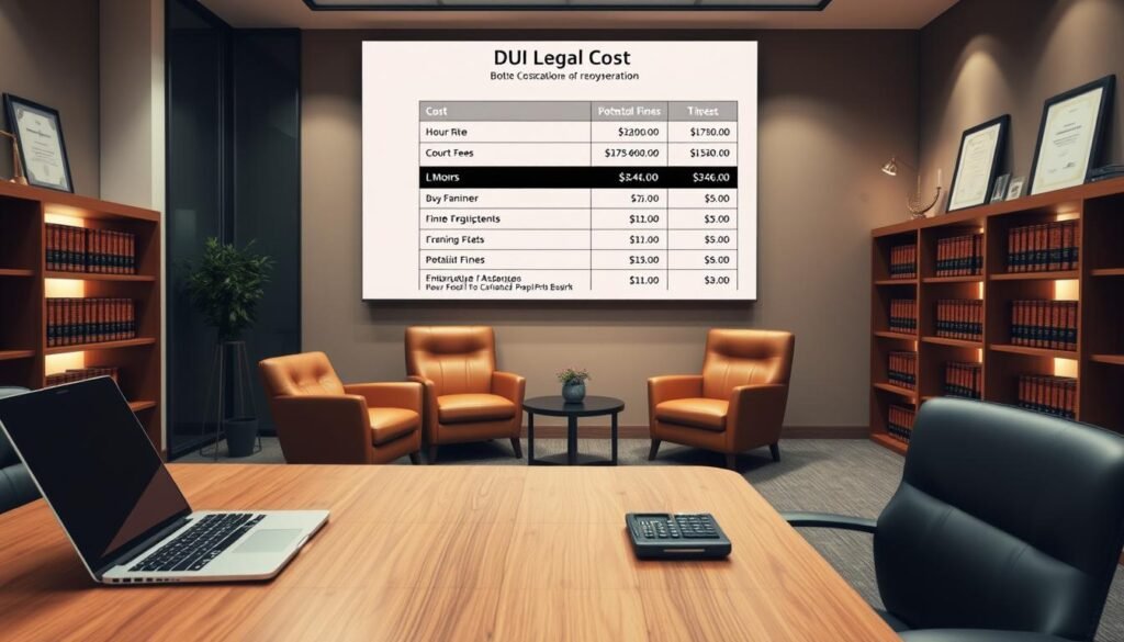 DUI lawyer cost estimate